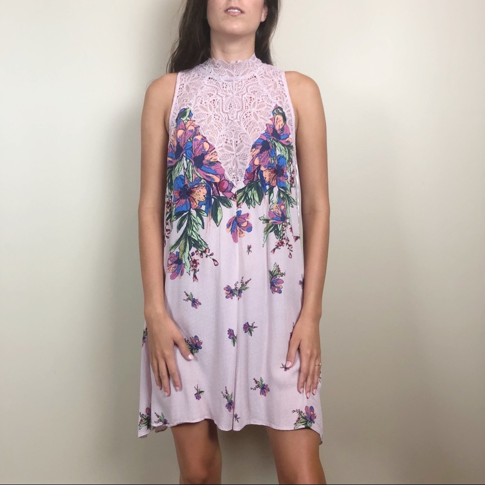 Free People Intimately Marsha Lace Floral Mini